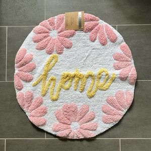 NWT Pink Floral ‘Home’ Bath Mat